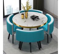 Ensemble de Table et de Chaise de Bureau Bleu Moderne pour Les négociations de réception Petite Table de conférence pour Le Salon Salon Cuisine Ensemble de Meubles élégant et Fonctionnel