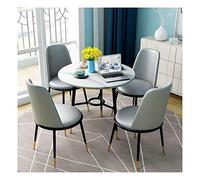 Ensemble de table et de chaise de loisirs moderne rond salon cuisine bois massif table à manger bureau vente bureau réception négociation nordique (couleur : kaki) (gris clair)