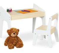 Ensemble De Table Et De Chaise Pour Enfants, Kit Pour Crèches, Bambins, Couleurs Beige Et Blanche