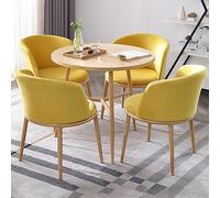 Ensemble de table et de chaises de bar de cuisine, table à manger d'affaires, table de réception ronde négociation et chaises combinaison, pour la maison, le salon, le balcon, le café (couleur : jaune