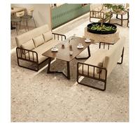 Ensemble De Table Et De Chaises De Café Vintage, Meubles De Salle À Manger en Bois Massif, Fauteuil Confortable en Lin De Coton for La Maison, L'appartement, Le Salon Ou L'entreprise(E)