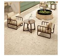 Ensemble De Table Et De Chaises De Café Vintage, Meubles De Salle À Manger en Bois Massif, Fauteuil Confortable en Lin De Coton for La Maison, L'appartement, Le Salon Ou L'entreprise(A)