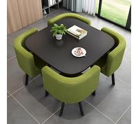 Ensemble de table moderne avec 4 chaises, table de cuisine pour petit déjeuner et conférence, table de réception et chaise en bois Slish