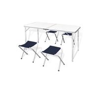 Ensemble de table pliable de camping et 4 tabourets 120x60 cm