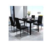 Ensemble de table pour salle à manger cinq pièces noir