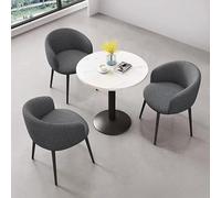 Ensemble de table ronde de salle de conférence avec 3 chaises de bureau, table basse et combinaison de chaises, idéal pour les réunions, les négociations et les clubs (couleur : coton-5)