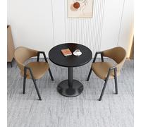 Ensemble de table ronde kaki pour balcon et bureau - Combinaison élégante de salle à manger et de réunion, parfaite pour les espaces de loisirs, les zones de réception, design compact et peu