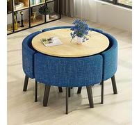 Ensemble de table ronde moderne avec chaises, idéal pour salle à manger, salon et salle de conférence, gain de place et mobilier élégant pour différents espaces