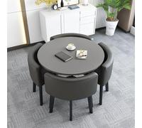Ensemble de table ronde moderne pour 4 chaises rembourrées peu encombrantes, table basse élégante pour cuisine et salon, meuble de salle à manger décontracté, parfait pour les zones de réception