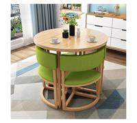 Ensemble de table ronde moderne pour 4 personnes - Table de salle de conférence élégante avec chaises, table basse et petit déjeuner décontractée pour cuisine, bureau, salon, appartement Vert clair