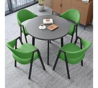 Ensemble de table ronde moderne pour bureau, salle de réception avec 4 chaises vertes, idéal pour les négociations en club et la cuisine