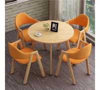 Ensemble de Table Ronde pour 4 Personnes, Ensemble de Table à Manger, mobilier de Salle à Manger Moderne, dîner Peu encombrant pour Cuisine de Ferme, Bureau, Salon, Salle de séjour Orange