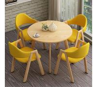 Ensemble de Table Ronde pour 4 Personnes, Ensemble de Table à Manger, mobilier de Salle à Manger Moderne, dîner Peu encombrant pour Cuisine de Ferme, Bureau, Salon, Salle de séjour Yellow