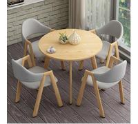 Ensemble de Table Ronde pour 4 Personnes, Ensemble de Table à Manger, mobilier de Salle à Manger Moderne, dîner Peu encombrant pour Cuisine de Ferme, Bureau, Salon, Salle de séjour Light-Gray