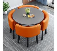 Ensemble de table ronde simple avec chaises de 80 cm, table basse pour hôtel, salle de conférence, balcon, café, finition dorée élégante, design moderne, parfait pour la réception et la salle à manger