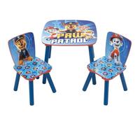 Ensemble de table solide en bois de la Patrouille du Pacifique + deux chaises bleues pour enfants