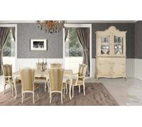 Ensemble de table table de salle à manger 6 chaises de luxe style mobilier 8pcs chaise groupe vitrine