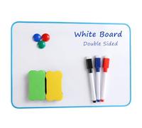 Ensemble de tableau blanc effacable - tableau magnetique enfant format A4 (30 x 21 cm), comprenant des marqueurs effaçables à sec, des aimants et gomme à effacer pour tableau blanc.