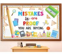 Ensemble de tableau d'affichage 3D pour la rentrée scolaire - Décoration inspirante pour salle de classe - Les erreurs sont la preuve que vous essayez de faire des découpes de crayon éducatives pour