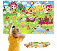 Ensemble de tableau d'histoires en feutre d'animaux de la ferme, 41 x 30 pouces, jouets interactifs narration occupés pour les tout-petits, activités murales en feutre 'apprentissage précoce po