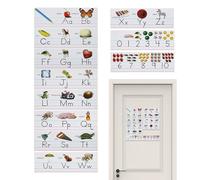 Ensemble de tableaux d'affichage avec lettres de l'alphabet, cartes d'apprentissage pédagogiques et décoration scolaire pour l'éducation précoce, la maternelle, le domaine d'activité