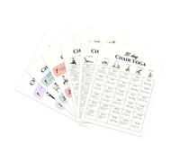 Ensemble de tableaux de poses de yoga - 25,4 x 20,3 cm, 6 pièces, guide de yoga sur chaise, cartes d'entraînement en papier, pack d'affiches de fitness | Routine de 30 jours pour les débutants Flexibi