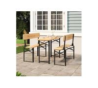 Vidaxl Ensemble De Tables À Bière Pliantes 3 Pcs Bois Massif De Sapin