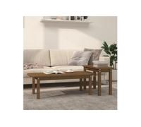 Vidaxl Ensemble De Tables Basses 2 Pcs Marron Miel Bois Massif De Pin Marron