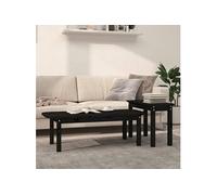 Ensemble de tables basses 2 pcs Noir Bois massif de pin822366
