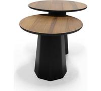 Ensemble de tables basses modernes 2x tables design en bois élégantes pour le salon