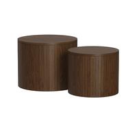 Vicco Ensemble de Tables Basses Tavilo, Noyer, 48x48cm | 2 pièces, avec fonction de levage et paroi latérale amovible