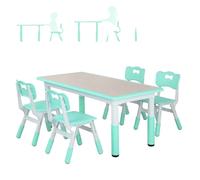 Ensemble de tables d'activités pour enfants, bureau, hauteur réglable, vert