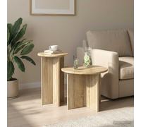 vidaXL Ensemble de tables d'appoint 2 pcs Gris béton Bois d'ingénierie