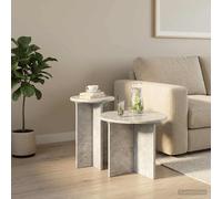 vidaXL Ensemble de tables d'appoint 2 pcs Gris béton Bois d'ingénierie