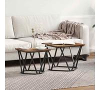 vidaXL Ensemble de 2 Tables d'appoint en chêne fumé en Bois stratifié