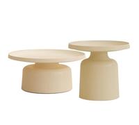 Ensemble de tables d'appoint gigognes modernes - Design avec piédestal rond peu encombrant pour salons et chambres, chevet, canapé et console, piédestal peu encombrant (groupe F)