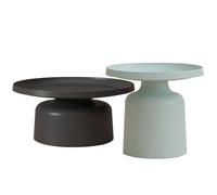 Ensemble de tables d'appoint gigognes modernes - Design avec piédestal rond peu encombrant pour salons et chambres, chevet, canapé et console, piédestal peu encombrant (groupe G)