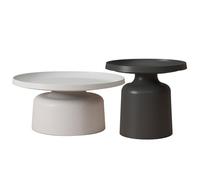 Ensemble de tables d'appoint gigognes modernes - Design avec piédestal rond peu encombrant pour salons et chambres, chevet, canapé et console, piédestal peu encombrant (groupe a)