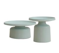 Ensemble de tables d'appoint gigognes modernes - Design avec piédestal rond peu encombrant pour salons et chambres, chevet, canapé et console, piédestal peu encombrant (groupe E)