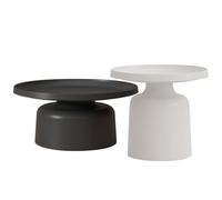 Ensemble de tables d'appoint gigognes modernes - Design avec piédestal rond peu encombrant pour salons et chambres, chevet, canapé et console, piédestal peu encombrant (groupe B)