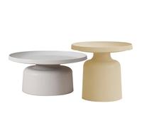 Ensemble de tables d'appoint gigognes modernes - Design avec piédestal rond peu encombrant pour salons et chambres, chevet, canapé et console, piédestal peu encombrant (groupe D)