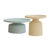 Ensemble de tables d'appoint gigognes modernes - Design avec piédestal rond peu encombrant pour salons et chambres, chevet, canapé et console, piédestal peu encombrant (groupe C)