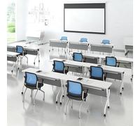 Ensemble de tables de conférence pliantes - Tables de formation mobiles rectangulaires avec plateau rabattable et roulettes, mobilier modulaire de 4 pièces pour salles de réunion, bureaux et