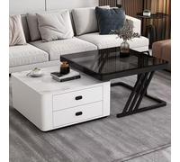 Ensemble de tables gigognes avec table basse extensible et armoire enveloppée de cuir pour salon et chambre à coucher