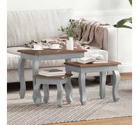 Ensemble de tables gigognes 3 pcs Bois de récupération massif - vidaXL