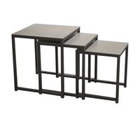 Ensemble De Tables Gigognes En Aluminium Gris Pour Le Jardin
