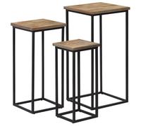 vidaXL Ensemble de tables pour plante 3 pcs Teck recyclé