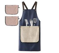 Ensemble de tabliers de cuisine - 300 g imperméable, résistant à l'huile, dos croisé | Poches de serviette amovibles, bavoir de cuisine unisexe en toile robuste pour la cuisine et le barbecue | Jupe