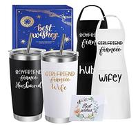 Ensemble de tabliers de voyage pour mari et femme, cadeaux de mariage pour couples, cadeaux uniques pour elle et lui, fiançailles, anniversaire, Saint-Valentin, fête prénuptiale, cadeau pour mariée, marié, Monsieur, Madame, Nouveaux-mariés