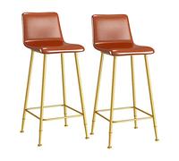 Ensemble de Tabouret de Bar de 2, tabourets de Bar tabourets de comptoir de Hauteur avec des Jambes en métal Un Repose-Pieds, des tabourets de Bar en Cuir PU Classiques pour l'île de comptoir de